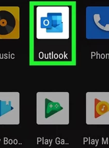 Outlook app icon, resembled by a white 