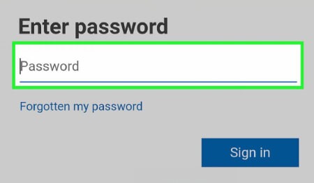 Outlook app asks to enter the account password